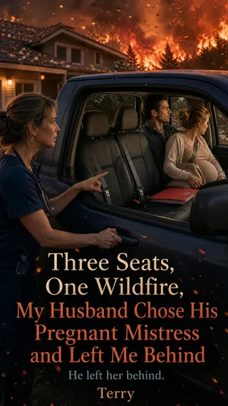 Cover of Three Seats, One Wildfire, My Husband Chose His Pregnant Mistress and Left Me Behind