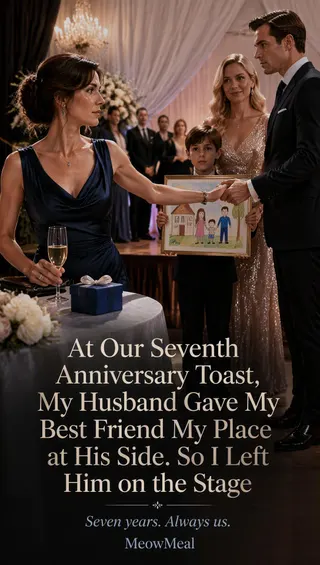 Cover of At Our Seventh Anniversary Toast, My Husband Gave My Best Friend My Place at His Side. So I Left Him on the Stage